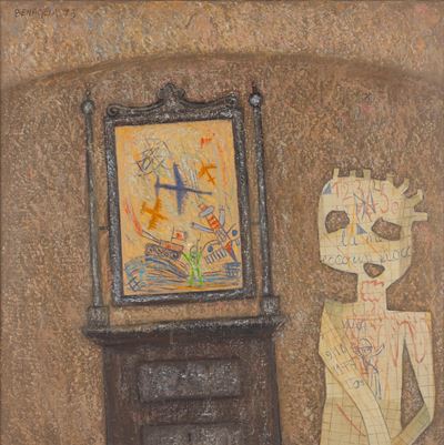 Ricordo d’infanzia, olio e tecnica mista su tela (1973)