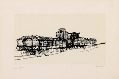 Vagoni, litografia (P.A. 20/30), 1980