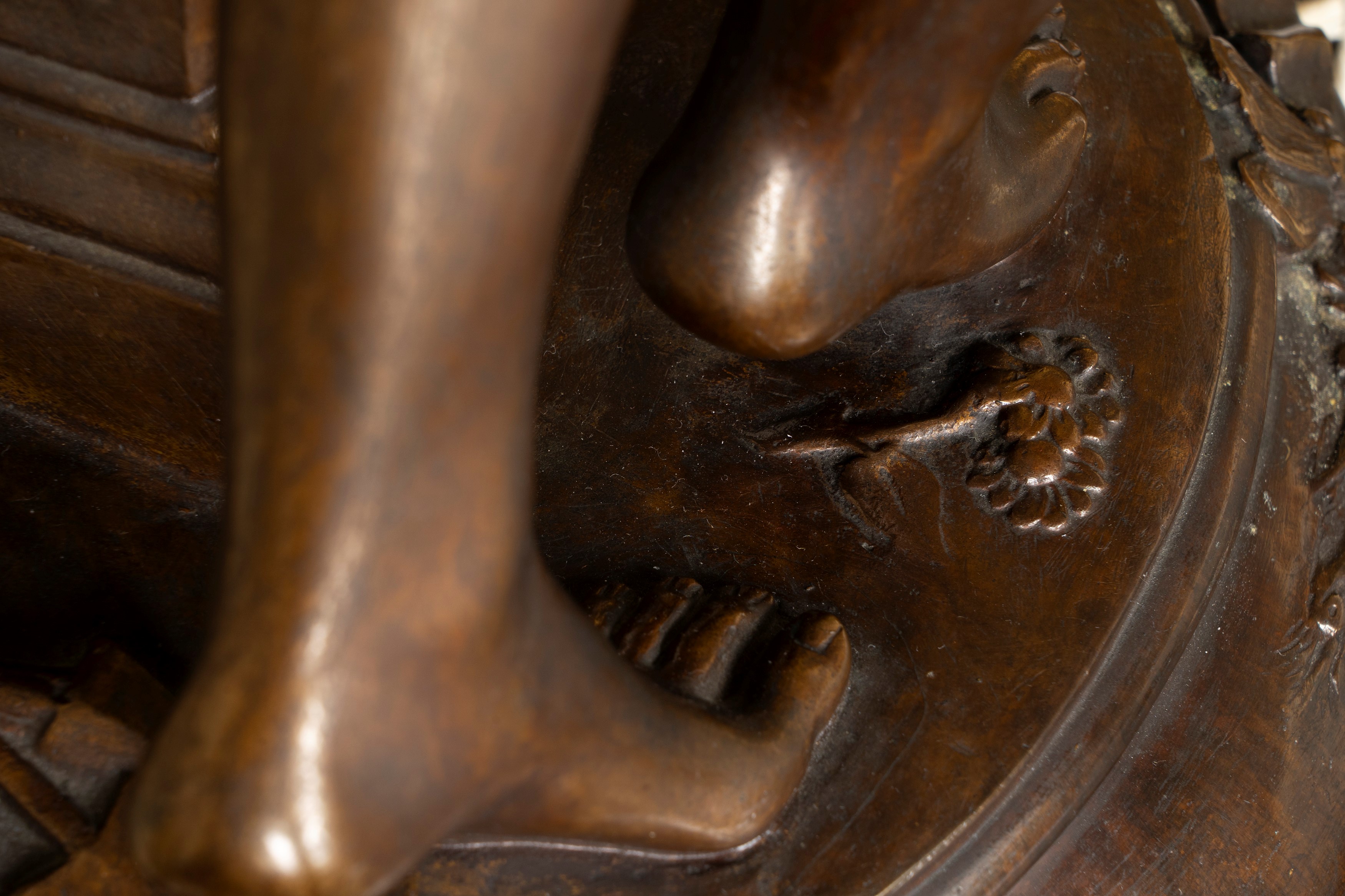 Ernest Damè, Grande gruppo in bronzo 'Fugit Amor', cm 110, Parigi, fine XIX secolo