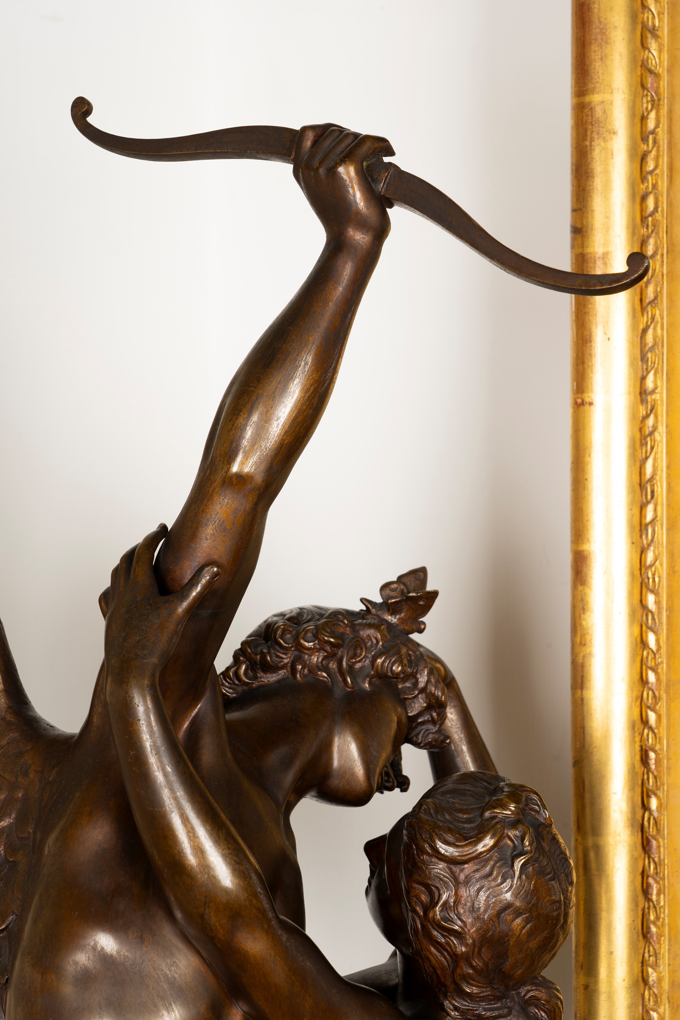 Ernest Damè, Grande gruppo in bronzo 'Fugit Amor', cm 110, Parigi, fine XIX secolo