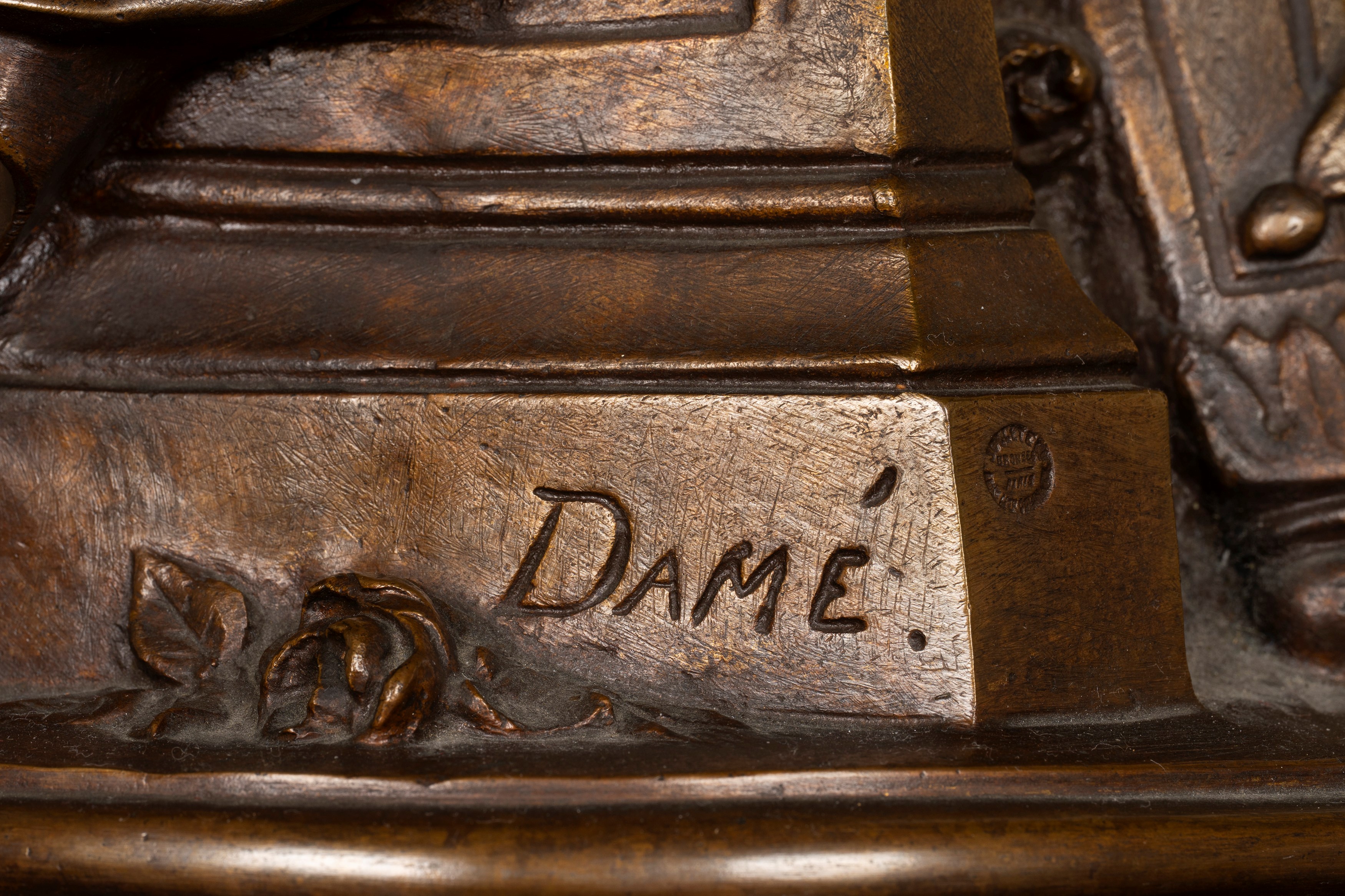 Ernest Damè, Grande gruppo in bronzo 'Fugit Amor', cm 110, Parigi, fine XIX secolo
