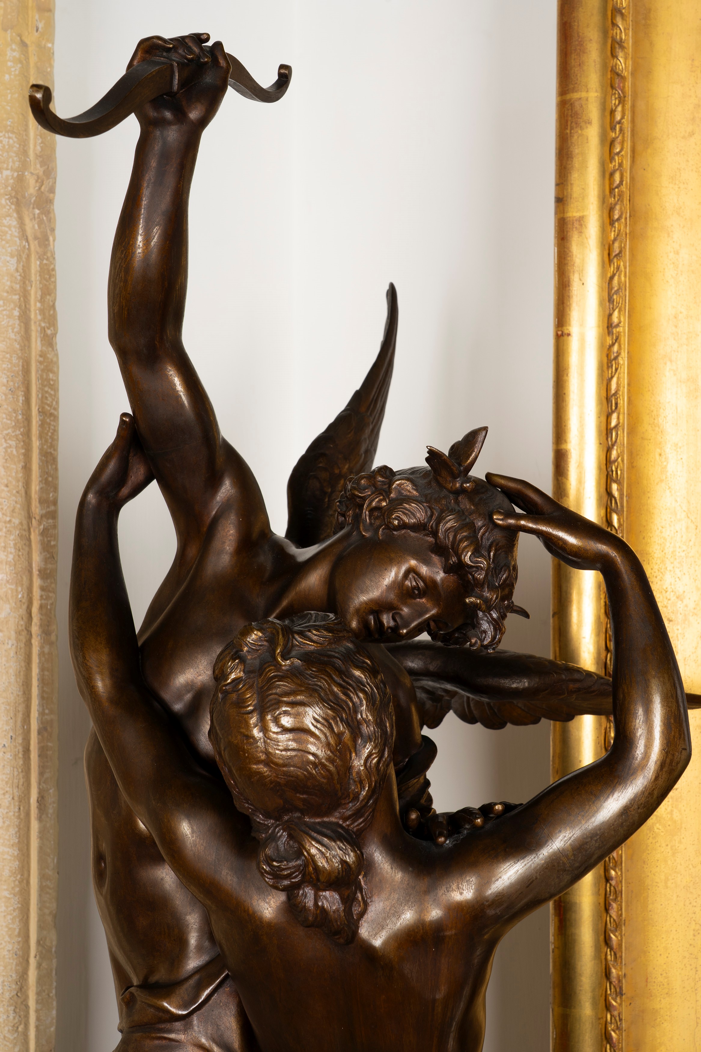 Ernest Damè, Grande gruppo in bronzo 'Fugit Amor', cm 110, Parigi, fine XIX secolo