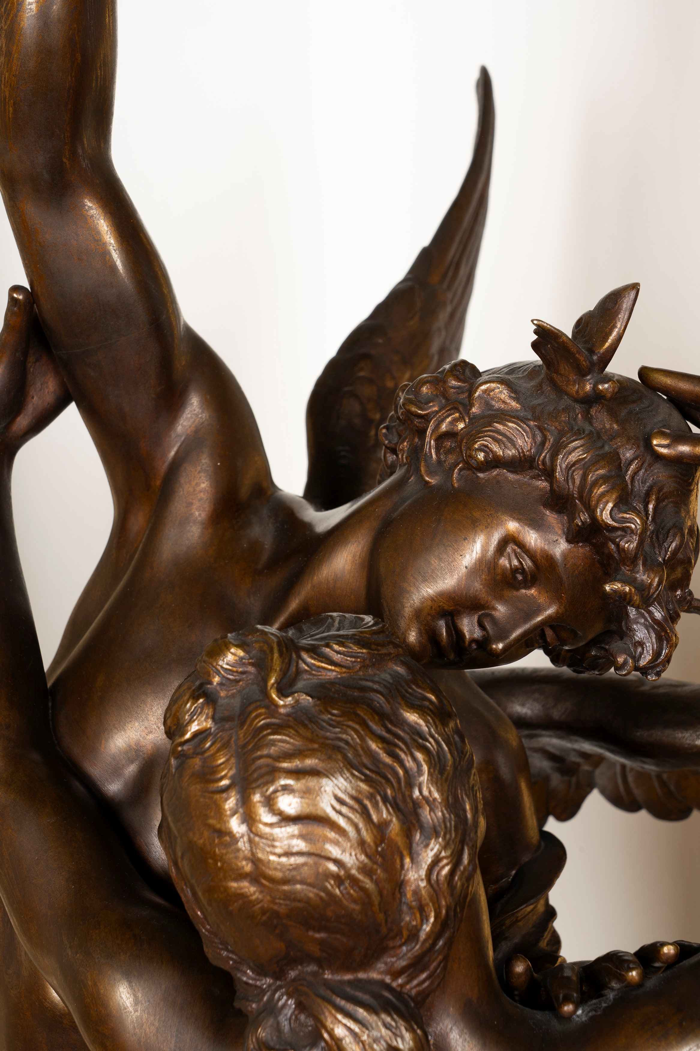 Ernest Damè, Grande gruppo in bronzo 'Fugit Amor', cm 110, Parigi, fine XIX secolo