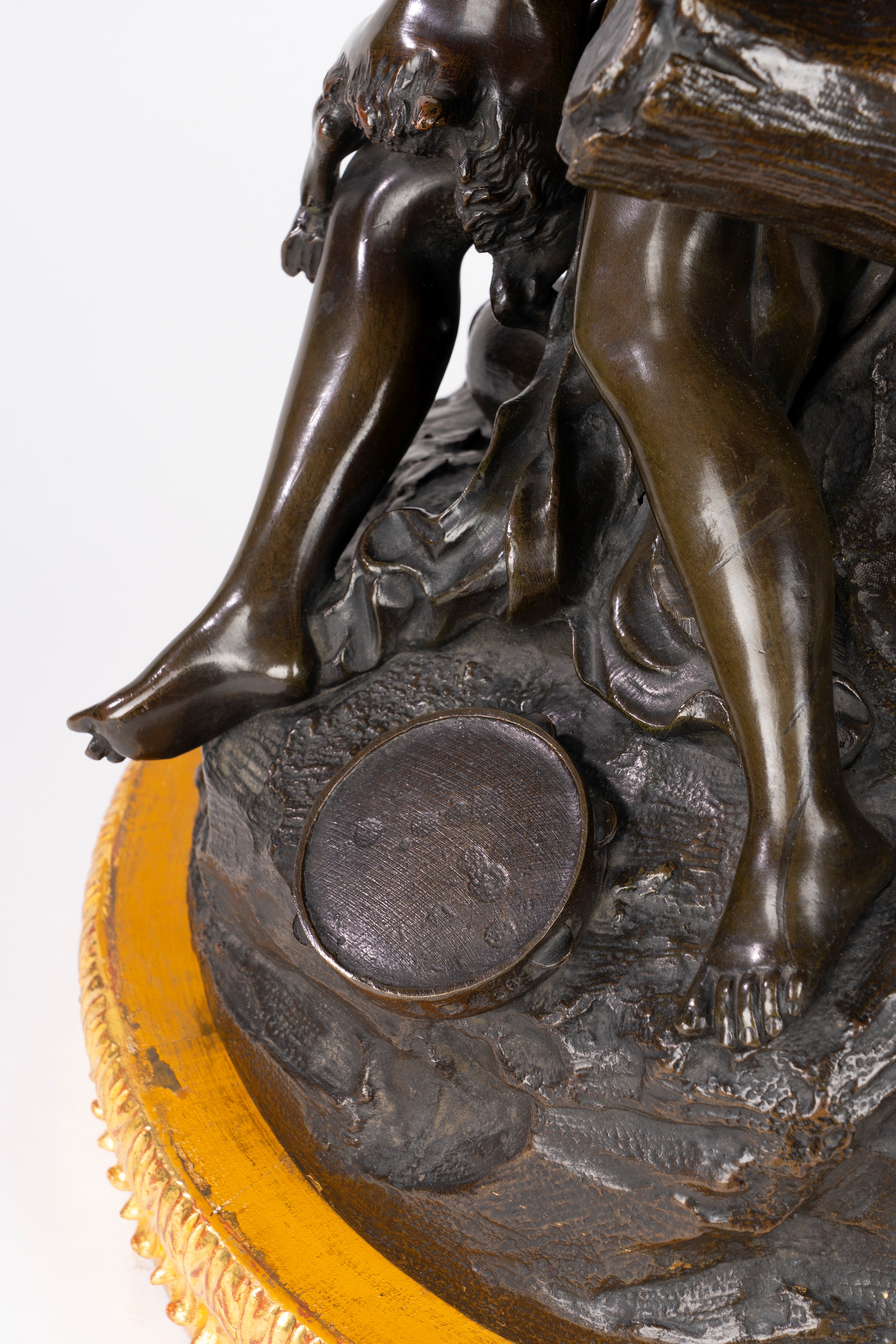 Clodion, Gruppo in bronzo raffigurante Ninfa con satiro e putti, Francia, XIX secolo