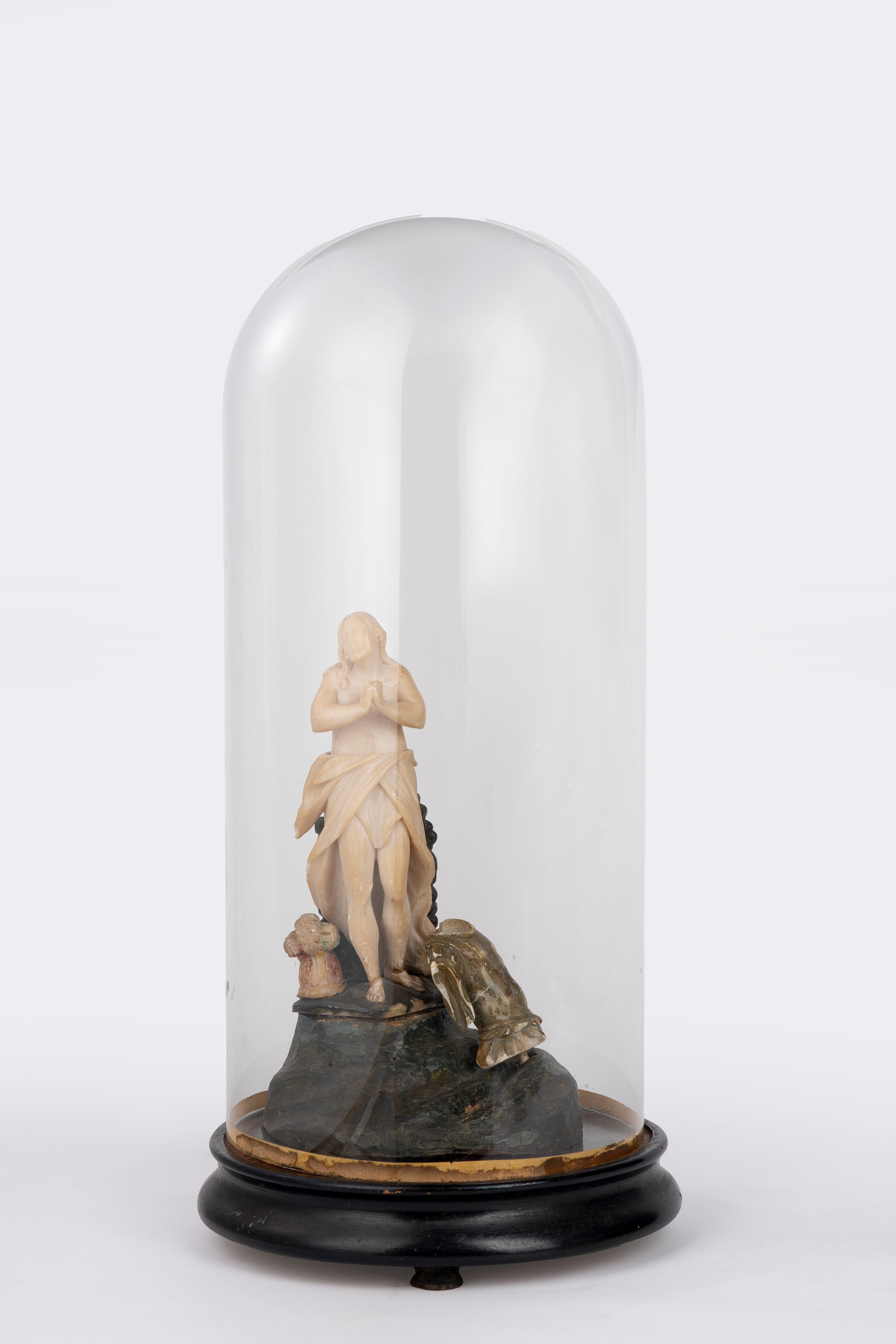 Scultore del XVII-XVIII secolo, Giovanna d'Arco, scultura in alabastro