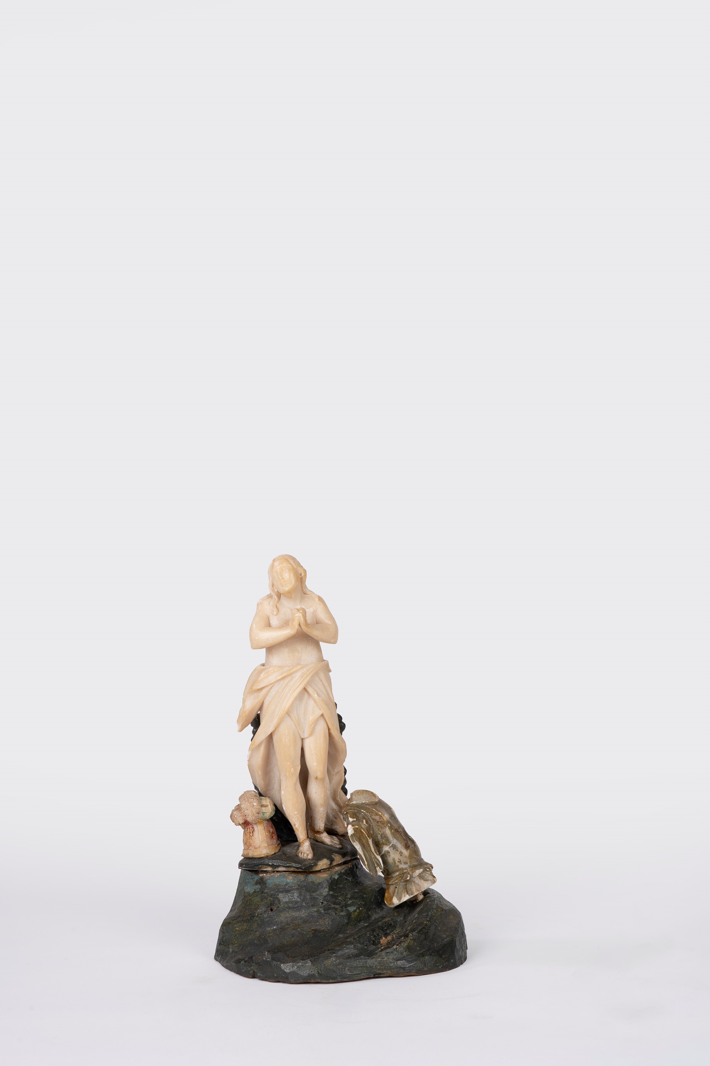 Scultore del XVII-XVIII secolo, Giovanna d'Arco, scultura in alabastro