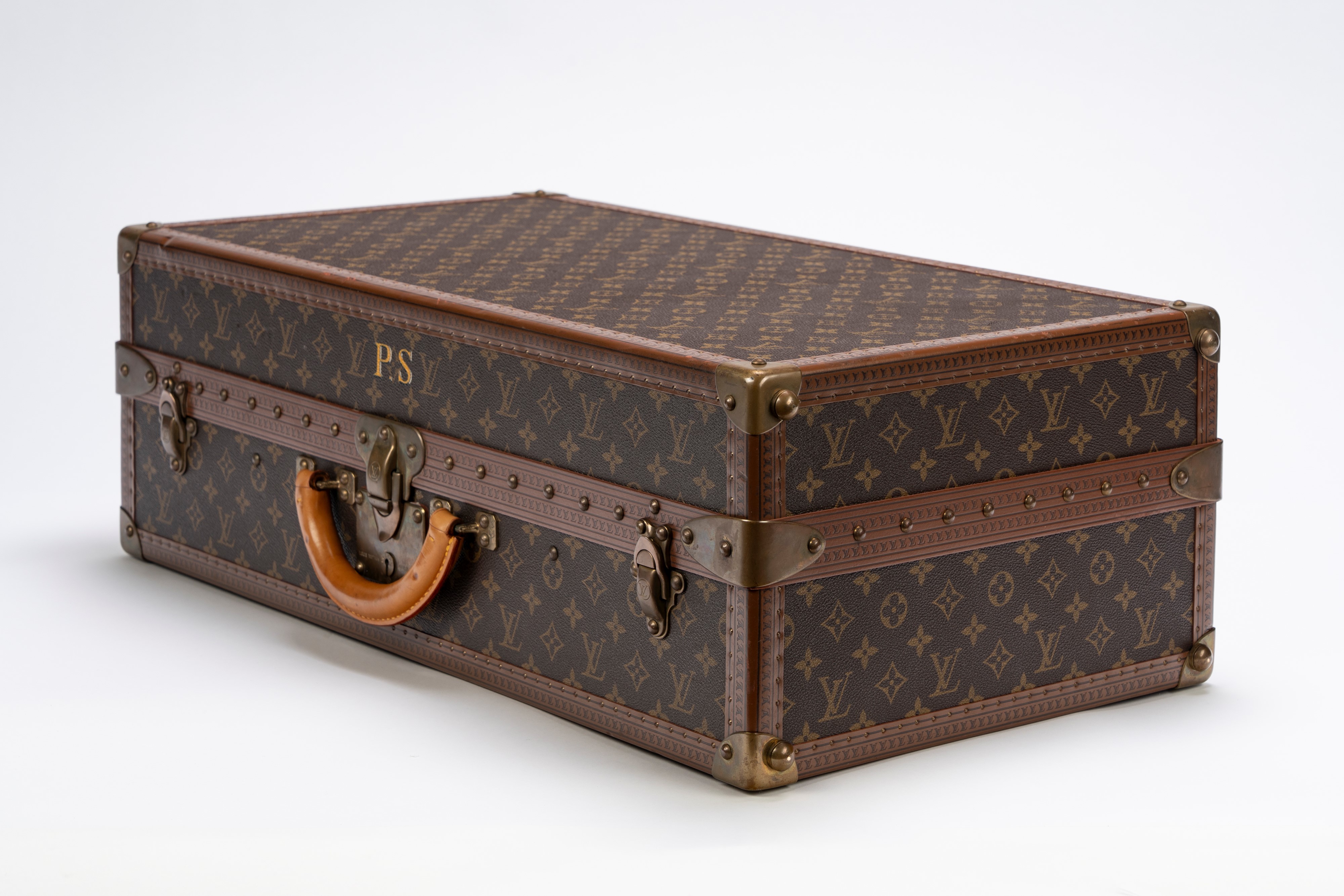 Louis Vuitton - Valigia porta scarpe, rivestita in tela monogram con profili in cuoio logati