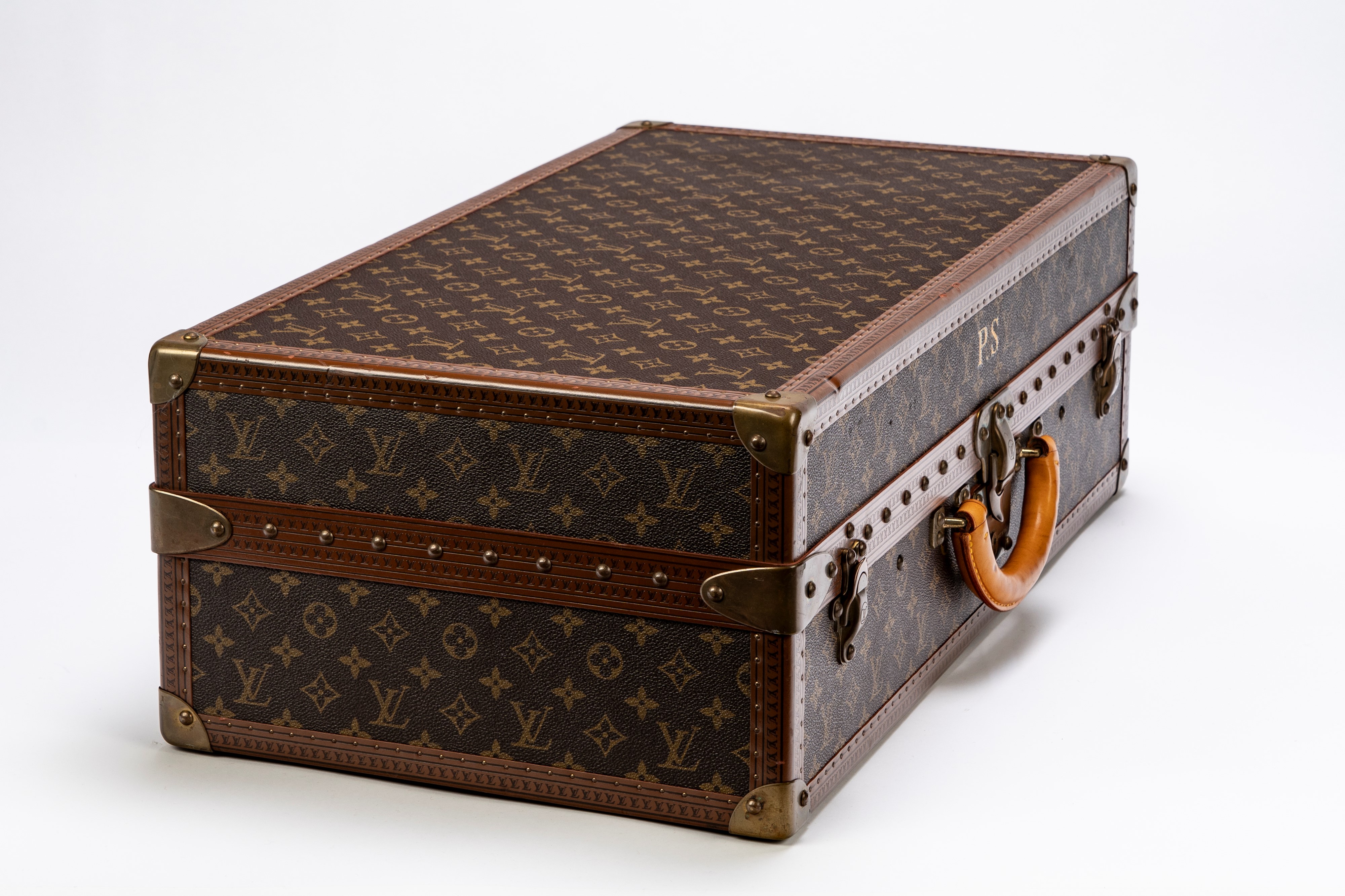 Louis Vuitton - Valigia porta scarpe, rivestita in tela monogram con profili in cuoio logati