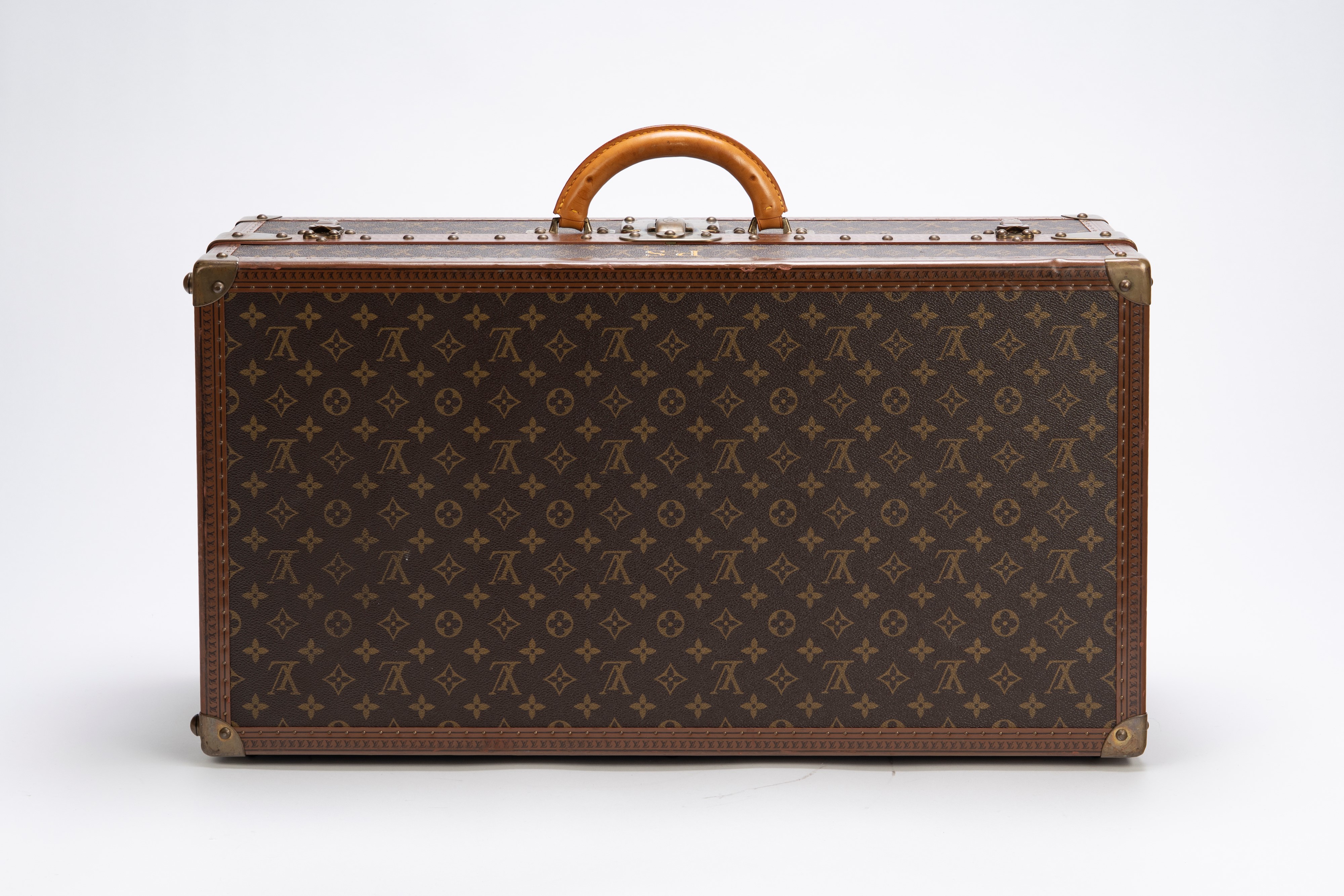 Louis Vuitton - Valigia porta scarpe, rivestita in tela monogram con profili in cuoio logati