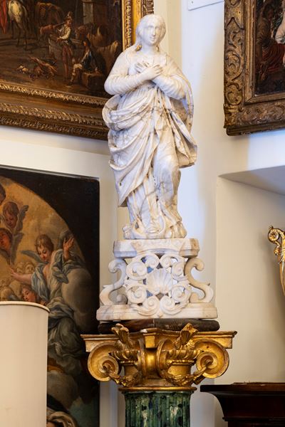 Scultore Siciliano del XVIII secolo, Madonna Immacolata in alabastro