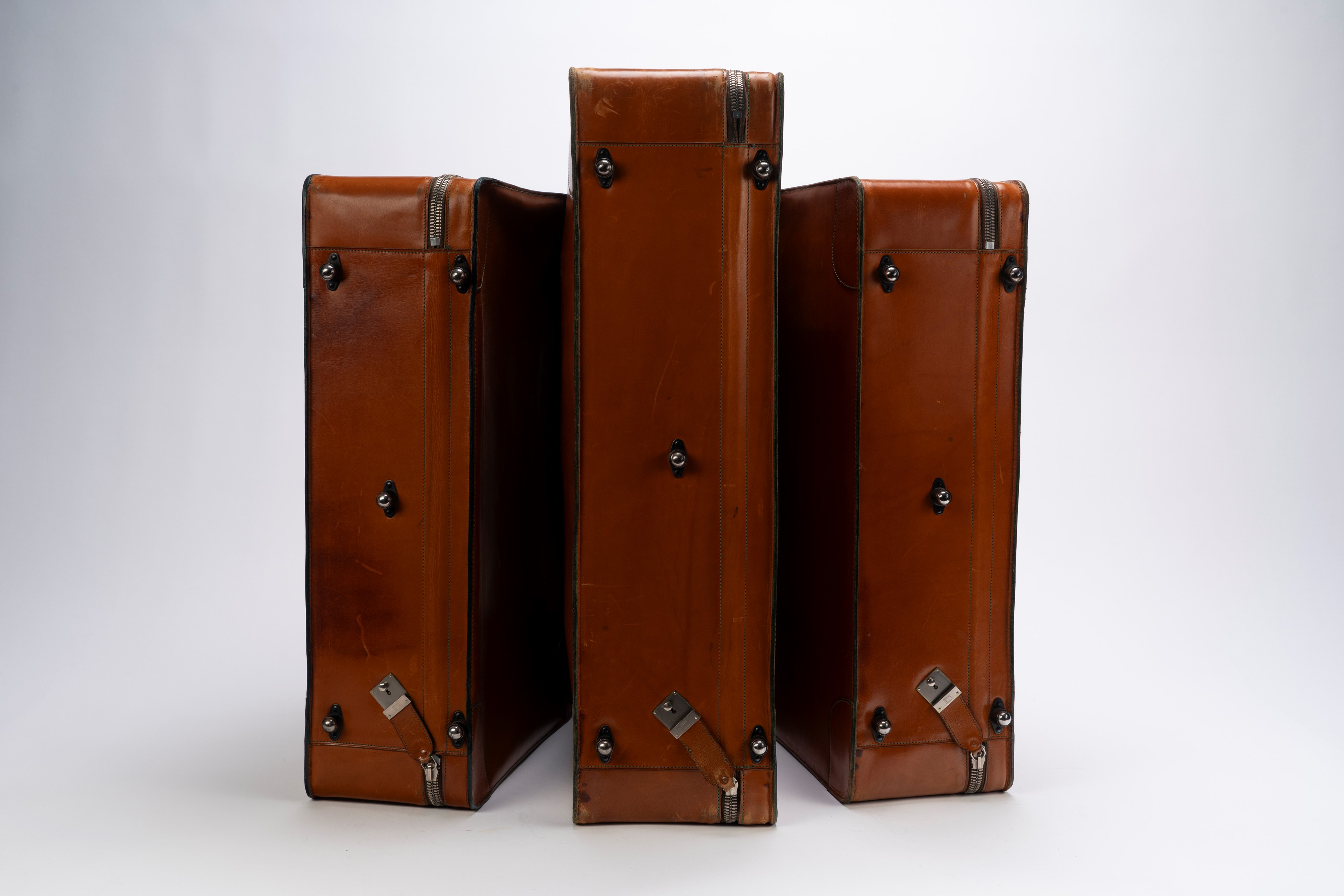 Valextra - Set composto da tre valigie in cuoio