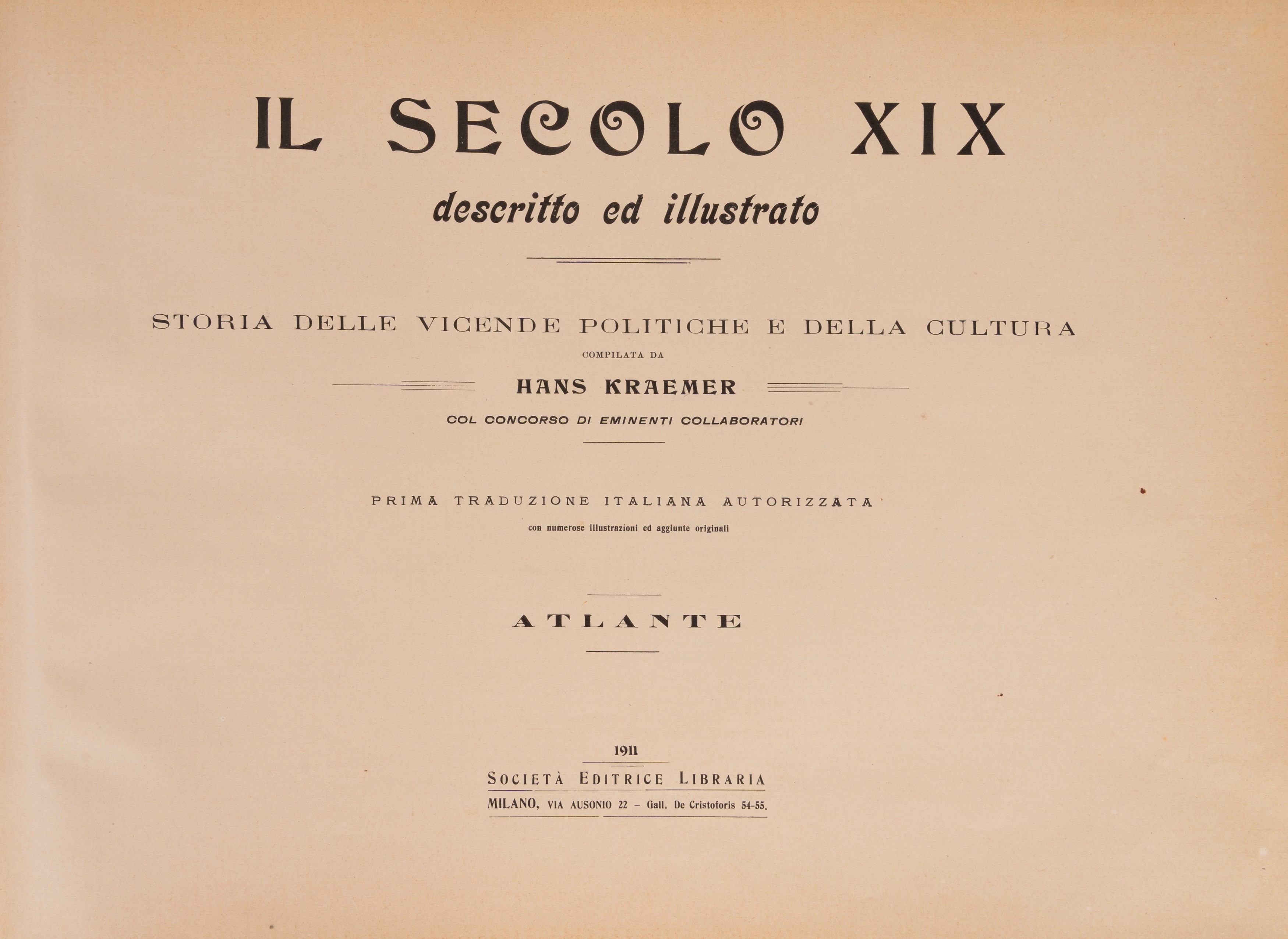 Hans Kraemer - Il Secolo XIX descritto ed illustrato