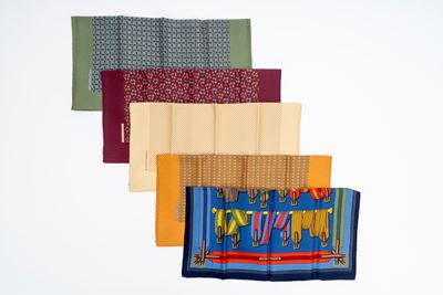 Gavroche, twill di seta, lotto di cinque pezzi
