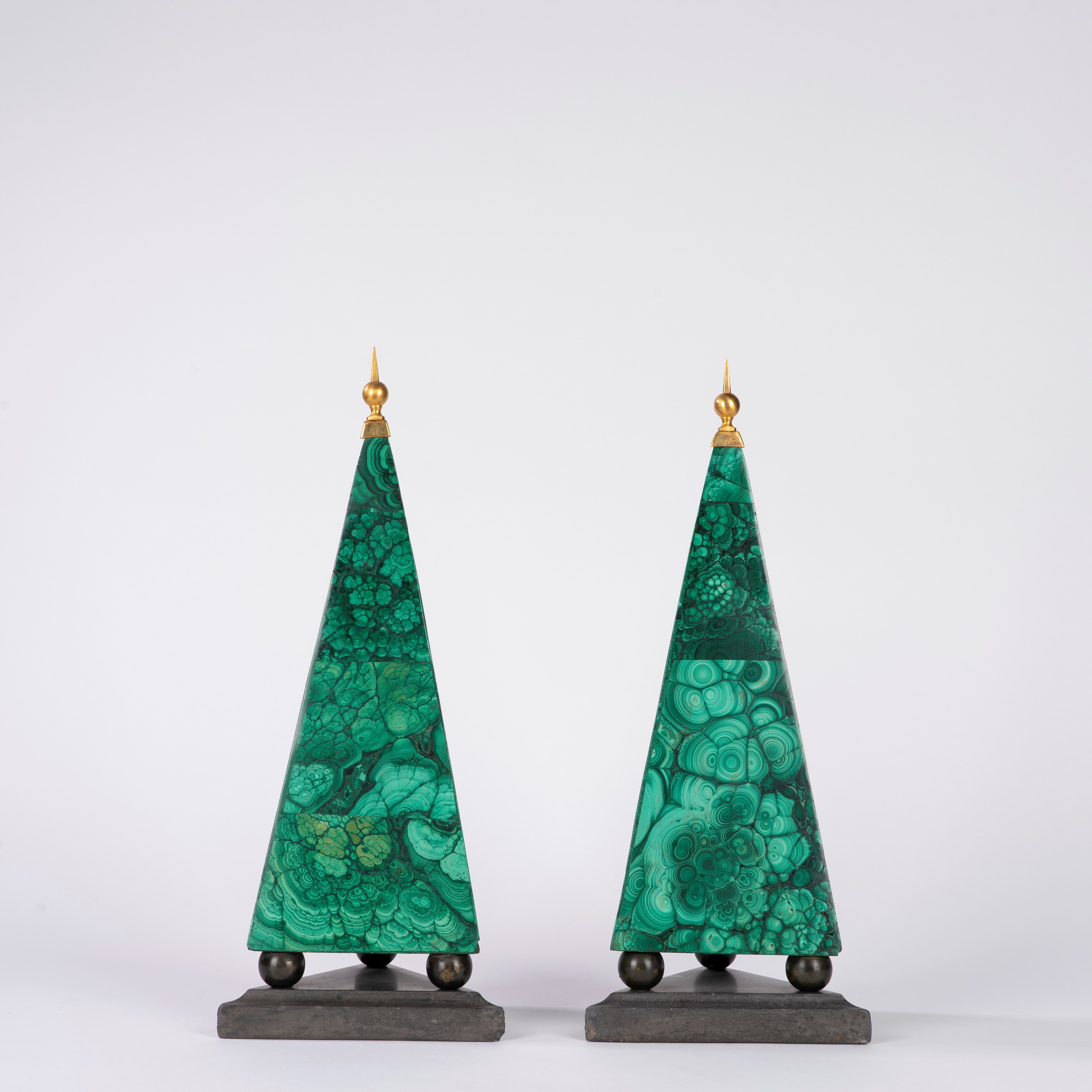 Coppia di obelischi in malachite, Secolo XX