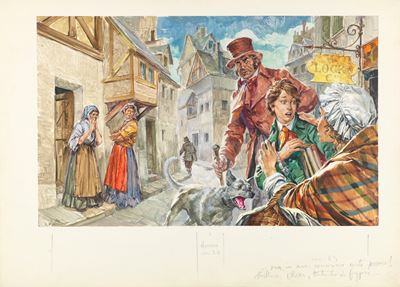 Illustrazione per 'Oliver Twist', tempera su cartone