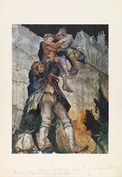 Illustrazione originale per 'Oliver Twist', tempera su cartone