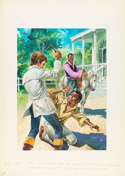 Illustrazione per 'La capanna dello zio Tom', tempera su cartone