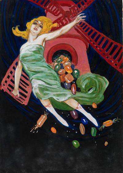 Fabbrica dociaria, tempera su cartone
