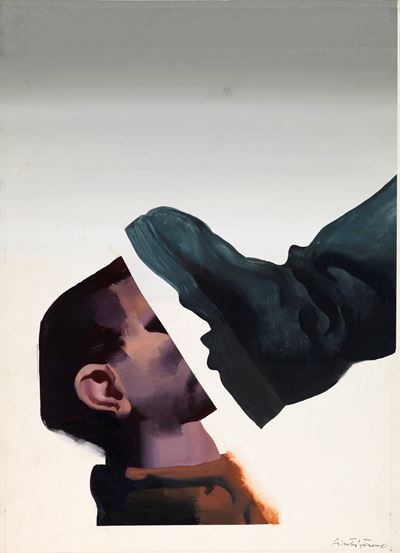 Repressione, tempera su cartone