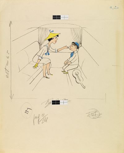 Illustrazione per 'Il Diario della signorina Snob' (matita, china e tempera su cartoncino)