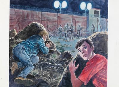 Oltre il confine - Copertina originale per Julia n. 155, matita, china e acquerello su cartoncino