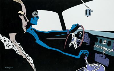 Diabolik e Eva, acrilici su cartone telato