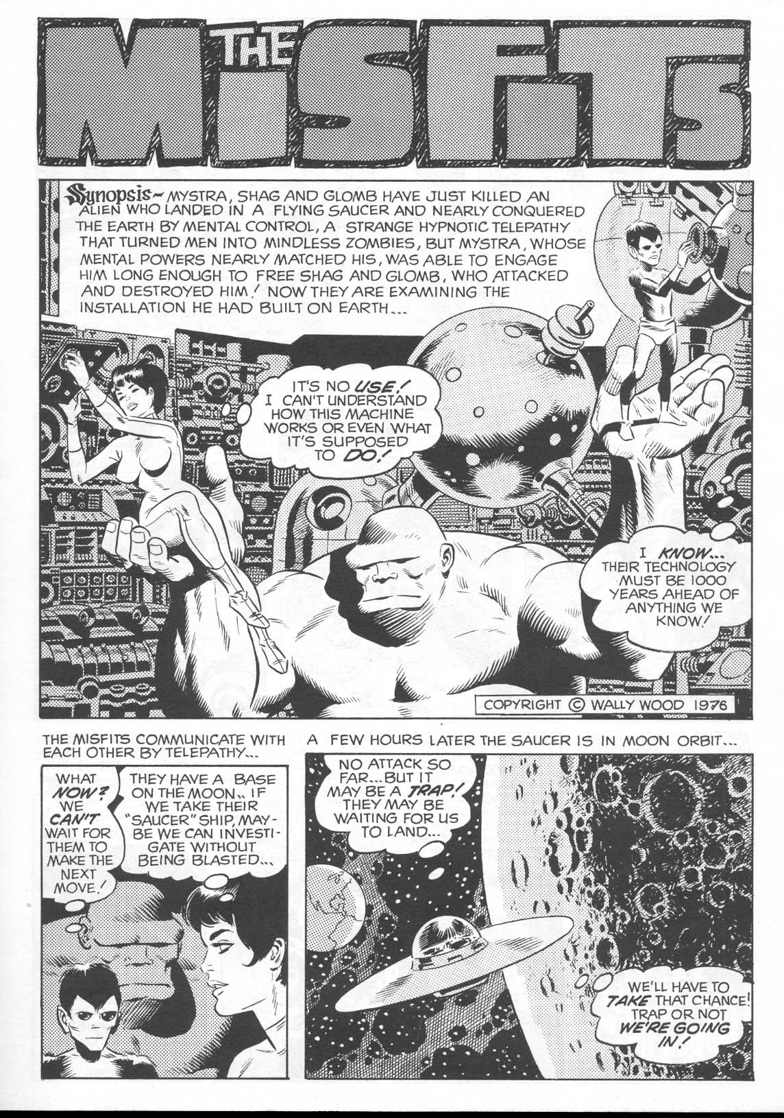 Wally Wood - Heroes, Inc. - Misfits - Matita, china e retino su cartoncino