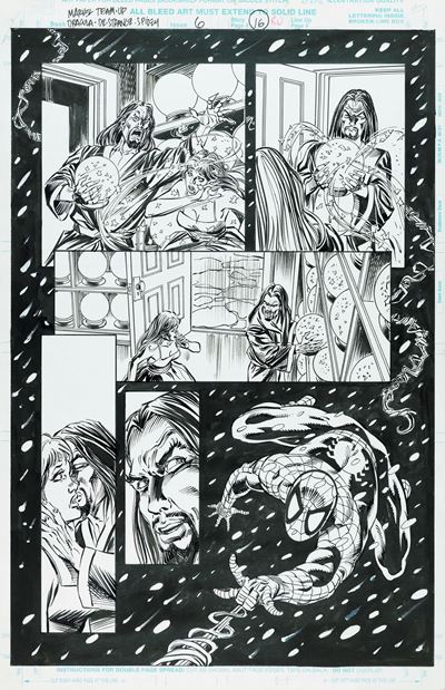 Spider-Man Team-Up - Lost Souls, matita e china su cartoncino, 1997