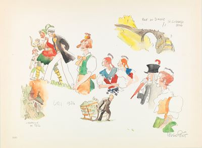 Litografia a colori da '...et in Helvetia Corto', 1991