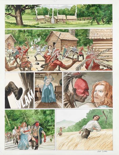 Women of the West: Il Massacro Draper's Meadow, china e acquerello su cartoncino