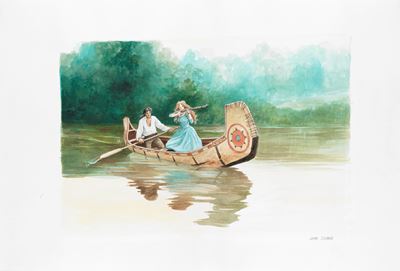 Women of the West: Il Massacro Draper's Meadow, china e acquerello su cartoncino