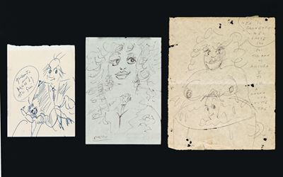Federico e le donne - Biro su carta, anni '80/'90