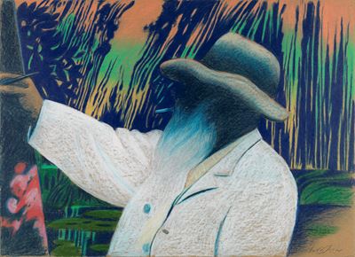 Imaginary Life of Claude Monet - pastelli a cera su cartone