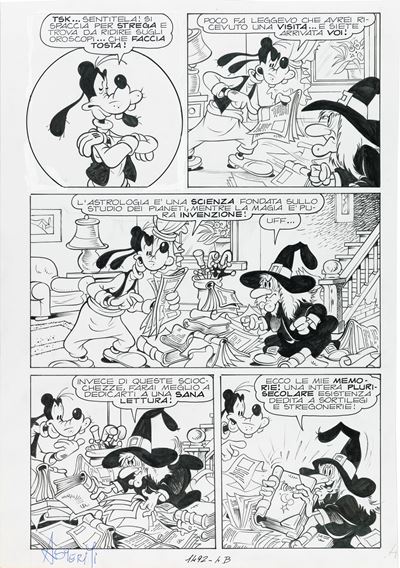 Pippo e l’oroscopo scientifico, matita e china su cartoncino