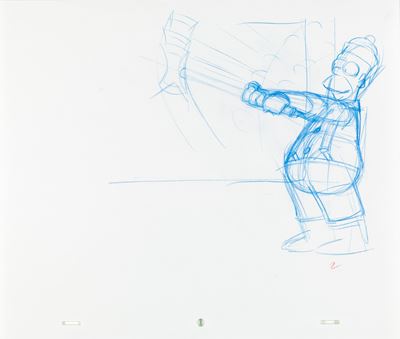 I Simpson - Disegno di produzione, pastelli su carta