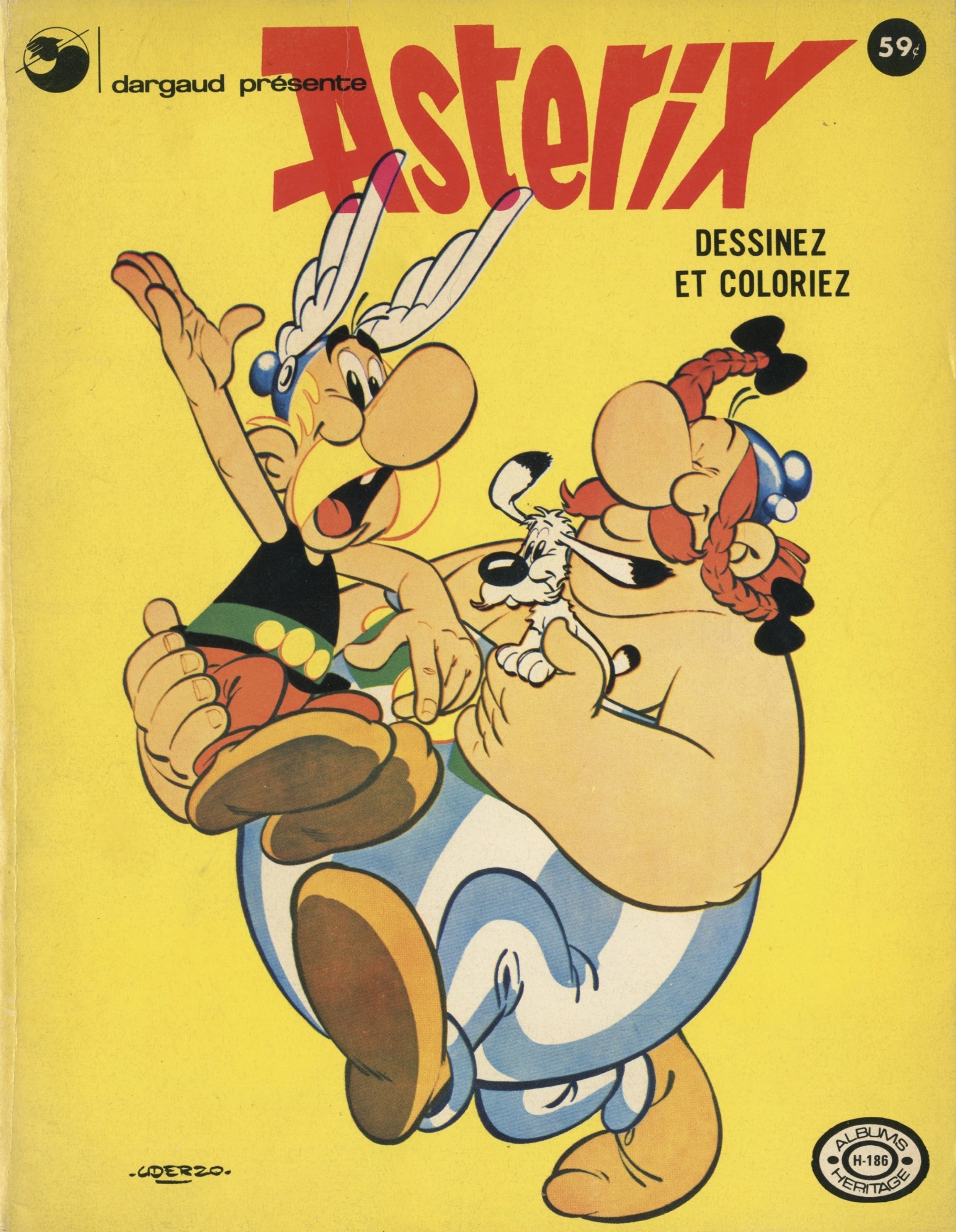Albert Uderzo - Asterix, china e tempera su cartoncino, 1968