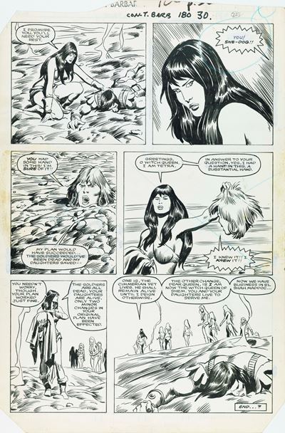 Conan the Barbarian - Witches' Keep, matita e china su cartoncino Marvel