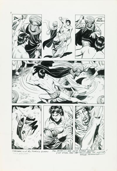 Royer e Manning, Tarzan and the Tuareg Queen, matita e china su cartoncino