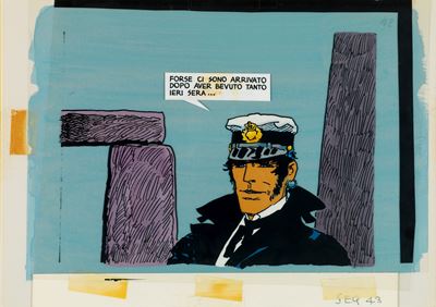 Corto Maltese e un sogno di un mattino di mezzo inverno, tempera su rodovetro