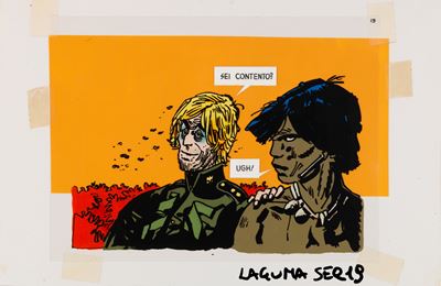 Corto Maltese e un sogno di un mattino di mezzo inverno, tempera su rodovetro