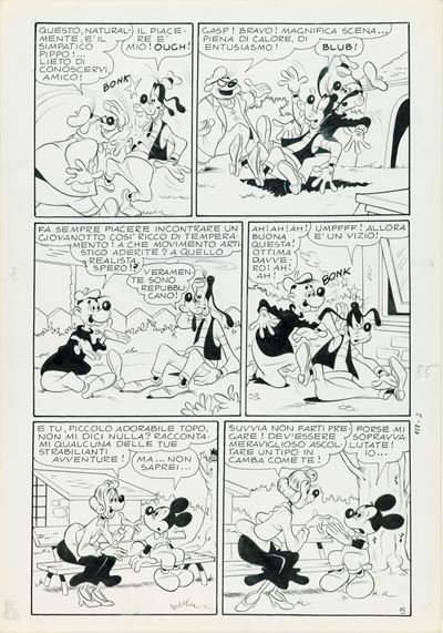 Topolino e la città di cartone - Matita e china su cartoncino