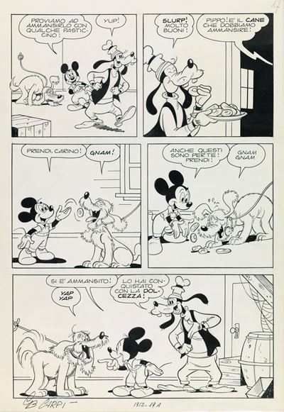 Topolino e il mistero della casa ariosa, matita e china su cartoncino