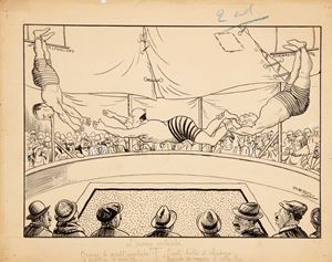 L'uomo volante: ormai di quell'acrobata il pubblico &egrave; satollo, sicch&egrave; tutti si chiedono: Quando si rompe il collo?