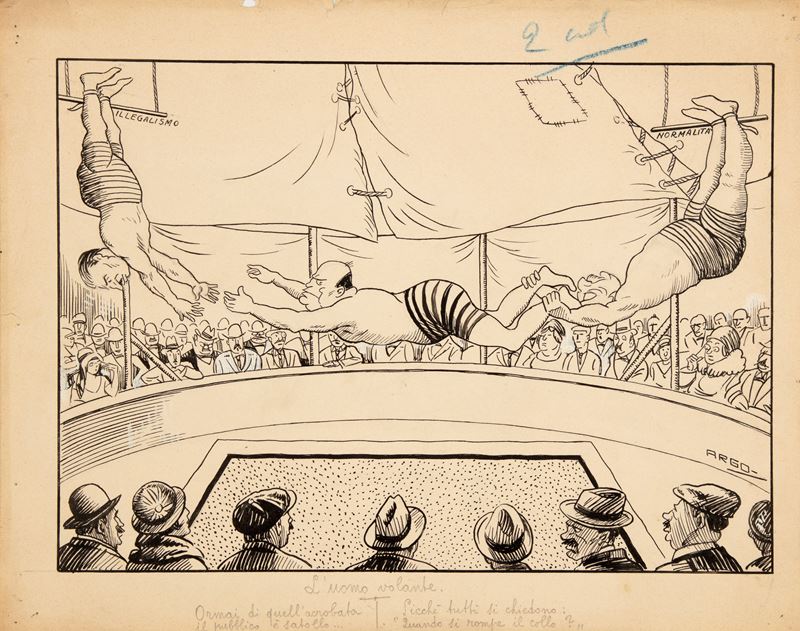 L'uomo volante: ormai di quell'acrobata il pubblico è satollo, sicchè tutti si chiedono: Quando s...