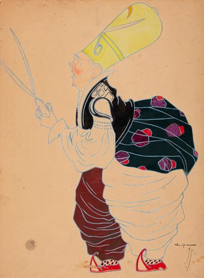 Il turco, tempera su cartoncino