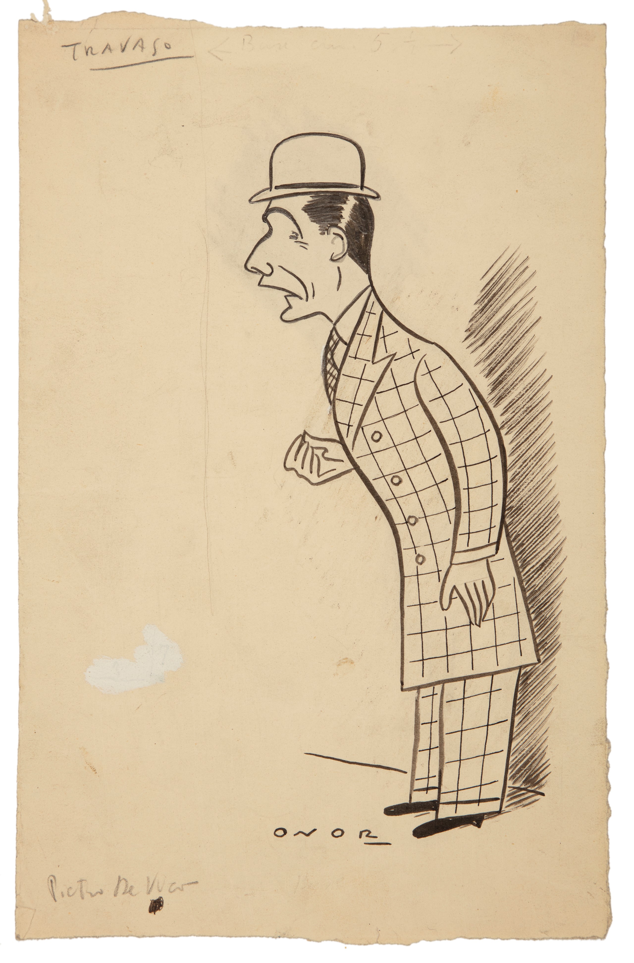 Umberto Onorato - Sei disegni originali - matita, china e acquerello su cartoncino, anni '40