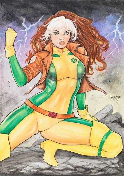 X-Men - Rogue, china, acquerelli e tempera su cartoncino