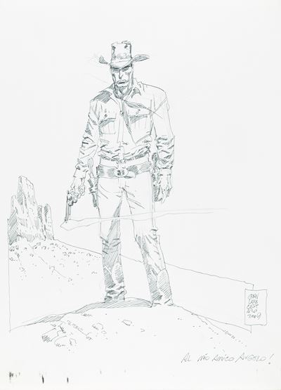 Tex - Matita e china su cartoncino