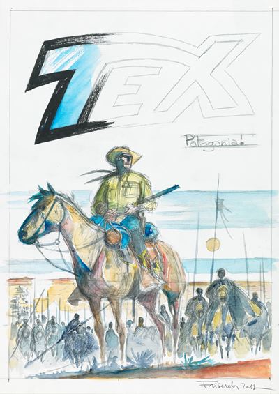 Tex - Patagonia, matita e acquerello su cartoncino