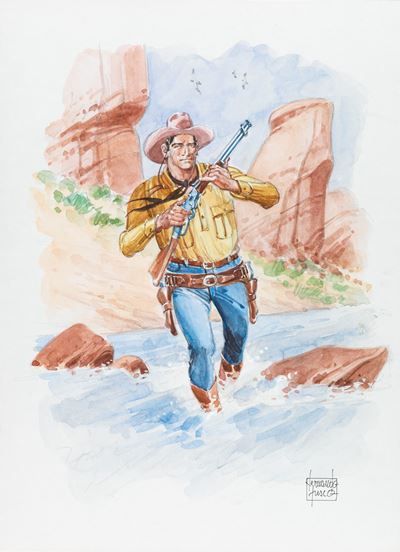 Tex, matita e acquerello su cartone, 2015